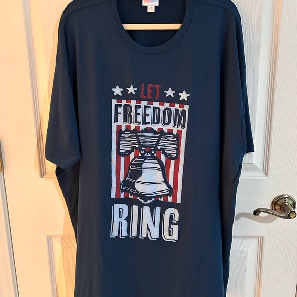 LuLaRoe Tops - LuLaRoe Navy 'Let Freedom Ring' Graphic Top